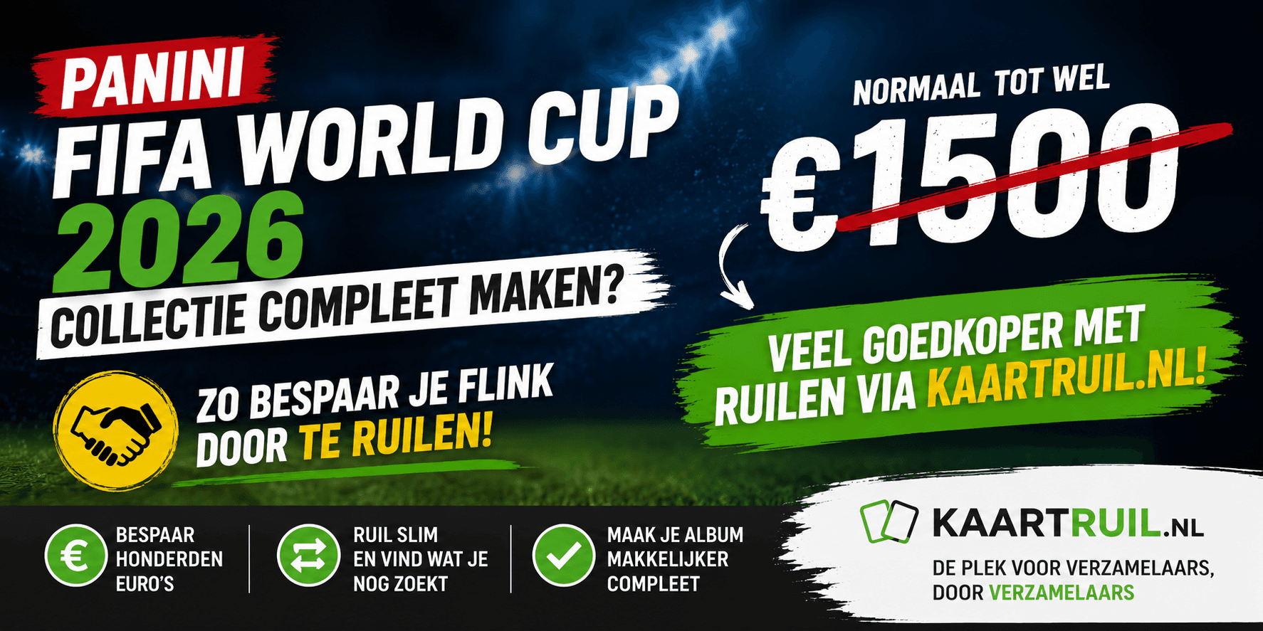 Panini FIFA World Cup 2026 collectie cover op Kaartruil.nl